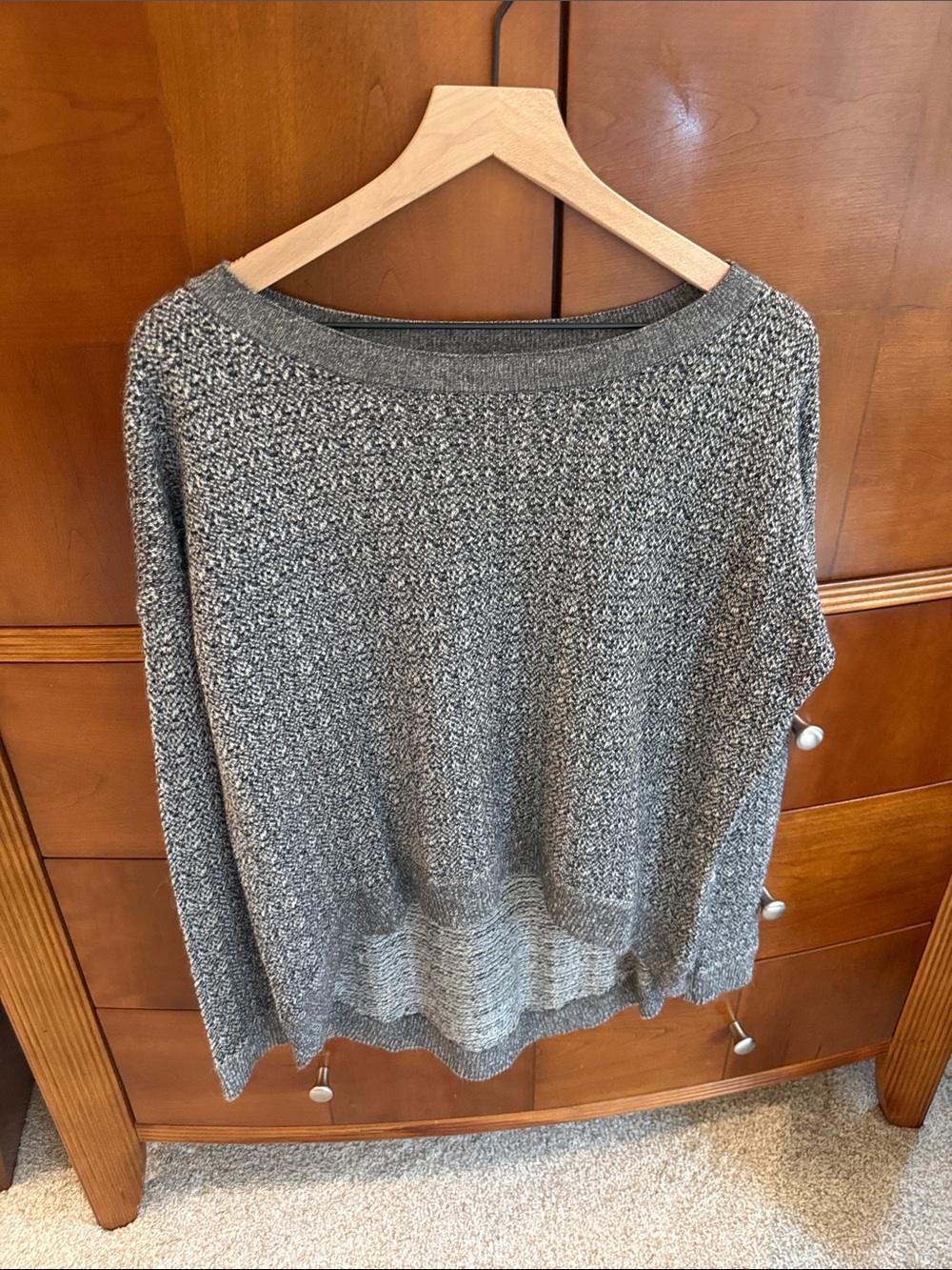 Theory Hi Lo Gray Marled Women's Sweater